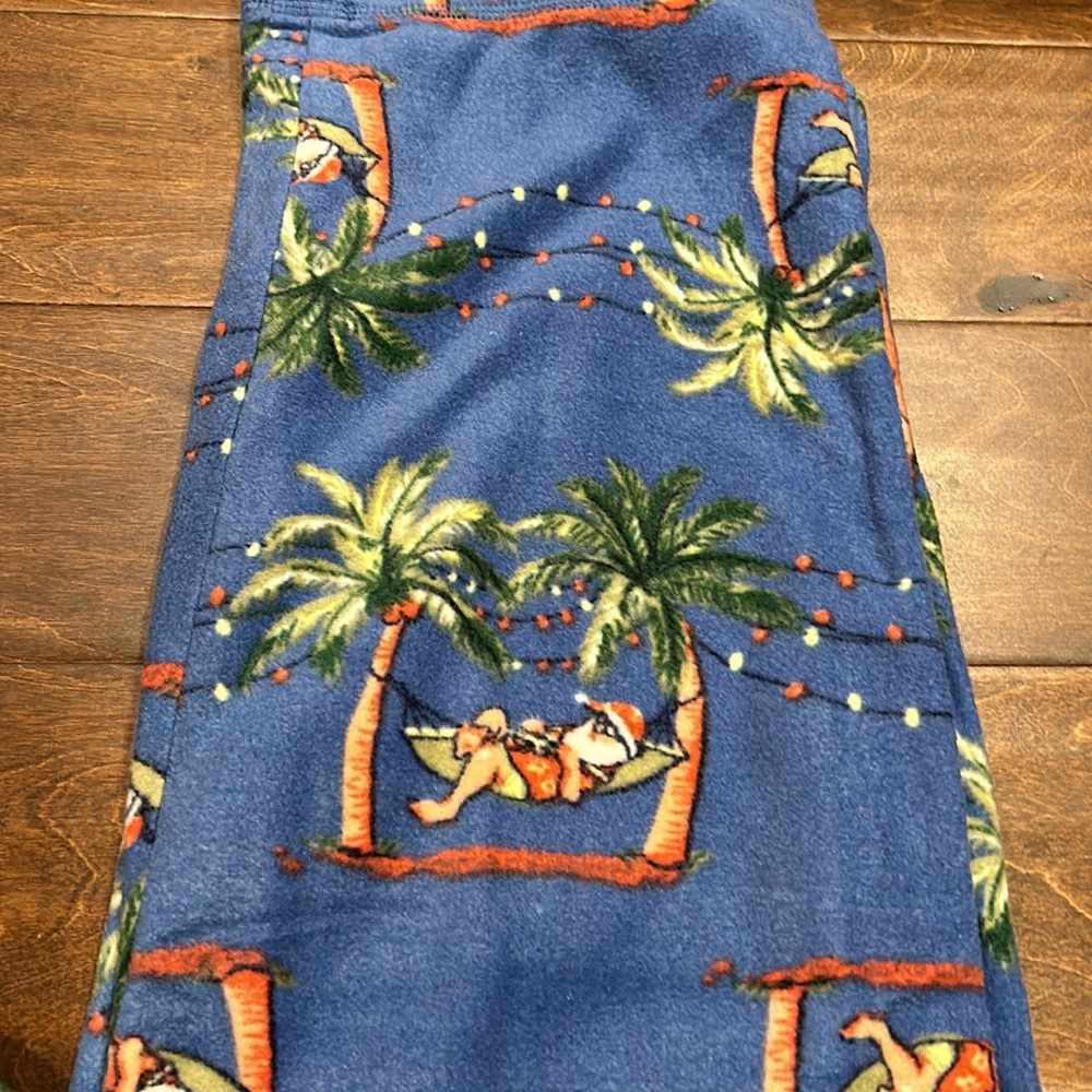 Tommy Bahama Men’s Pajama Pants Tropical Christmas Santa Fleece Palm Trees - Picture 3 of 3